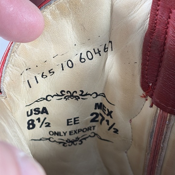 LOS ALTOS MEN BURGUNDY GENUINE EEL WESTERN COWBOY BOOT Size 8.5 (EE+) - Picture 8 of 13